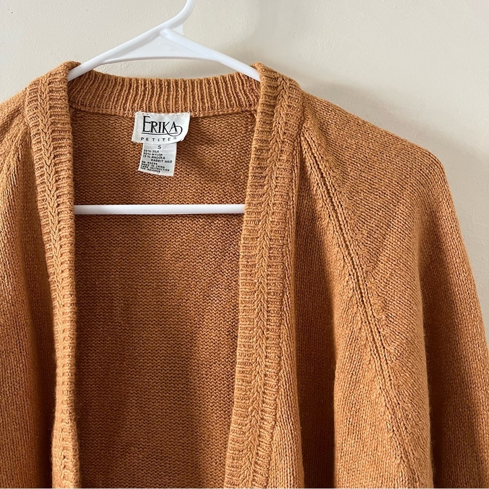 Erika petites | mustard cardigan silk angora rabbit hair